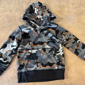 Garanimals Camouflage Pullover Hoodie with Black and Orange Accents, Size 2T